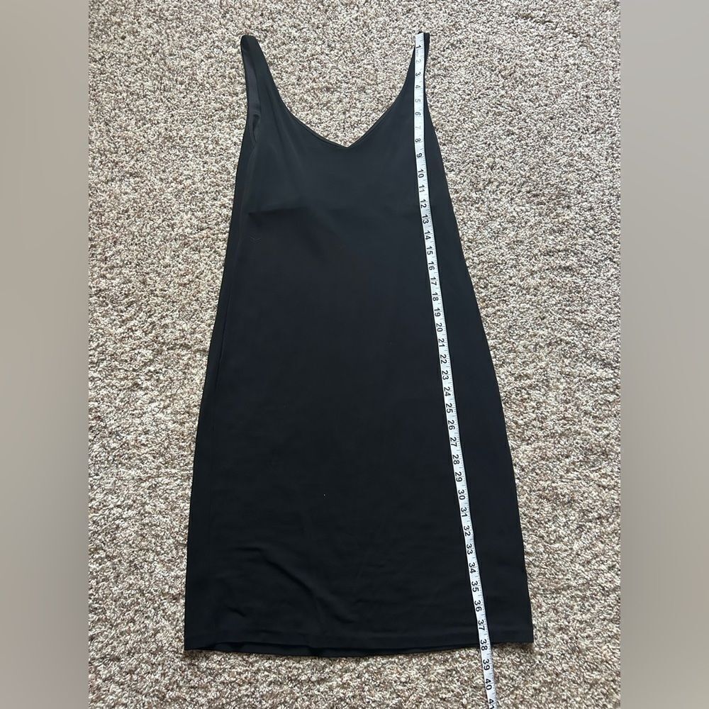 Ralph Lauren Minimalist Black V-Neck Sleeveless Slip Dress Midi 100% Rayon - Picture 9 of 9